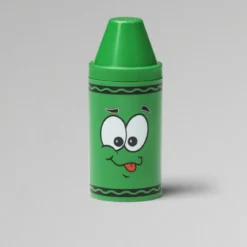 tip mini storage verde - set con 6 pastelli a cera e rotolino di carta