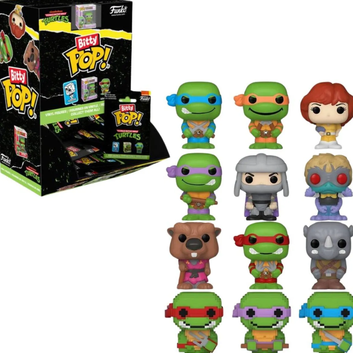 tmnt - teenage mutant ninja turtles 1 personaggio assortito 3cm - funko pop bitty