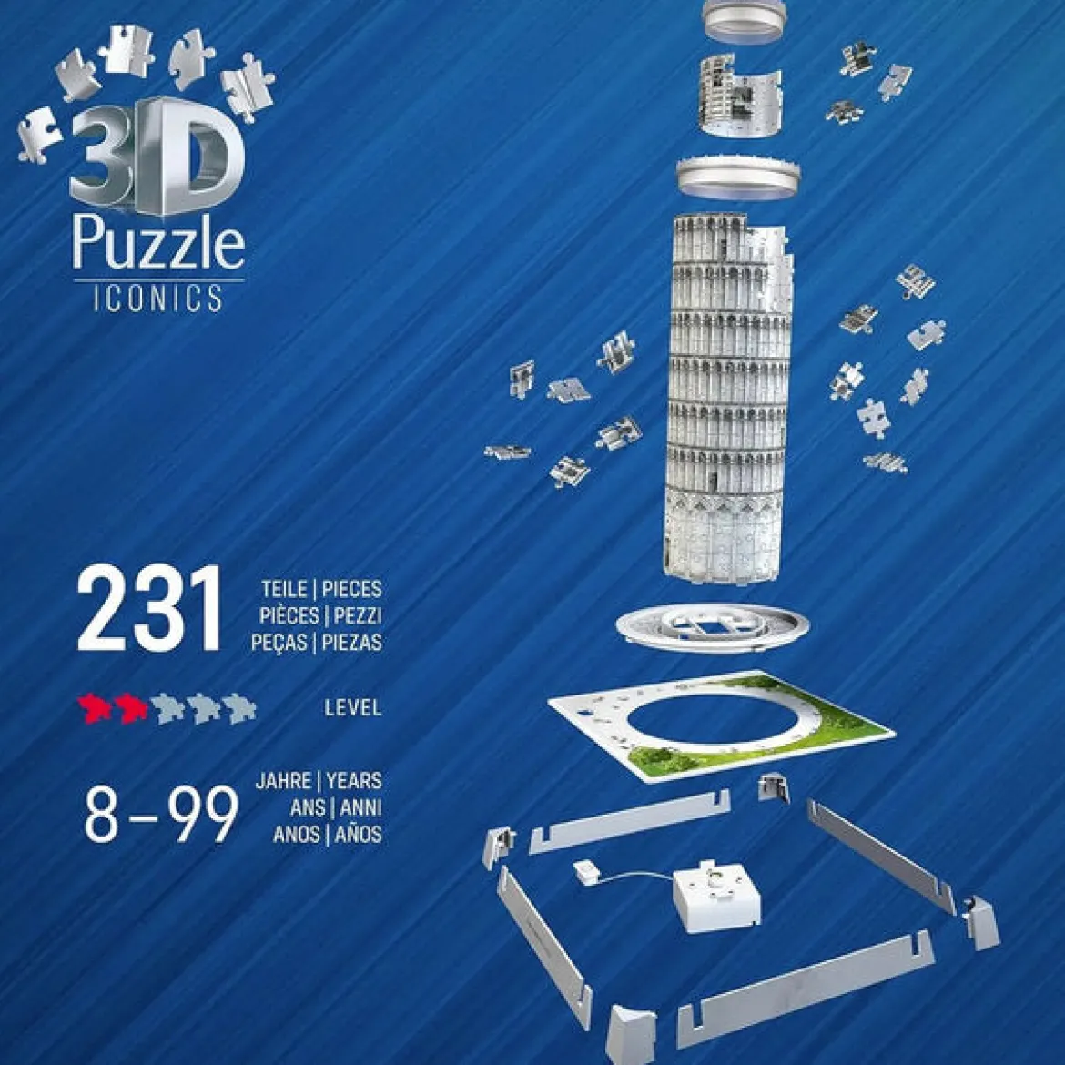 torre di pisa - puzzle 3d con led