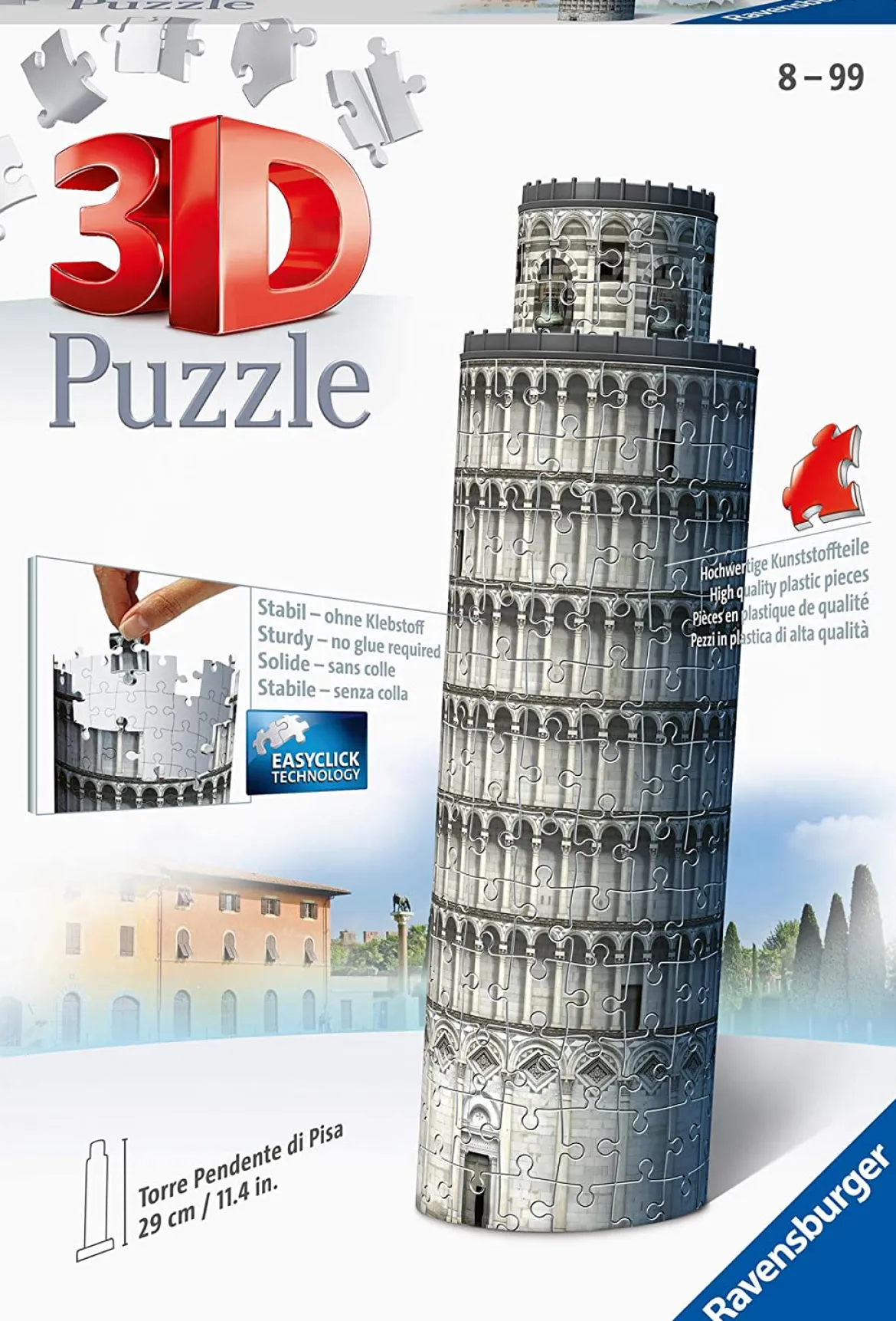 torre di pisa - puzzle 3d 216 pezzi