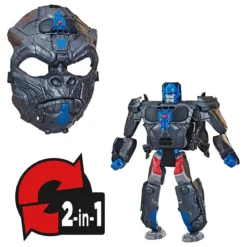 transformers: rise of the beasts - maschera + personaggio 2 in 1 optimus primal