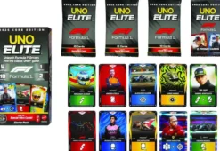uno - elite formula 1 - 112 carte, 4 booster pack e 2 carte promo