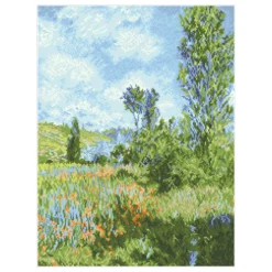 view of vetheuil - claude monet - diamond dotz intermediate dd12.069 52x52cm