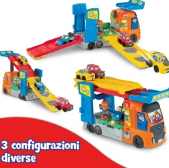 vroom vroom go - maxi camion trasportatore 3 in 1