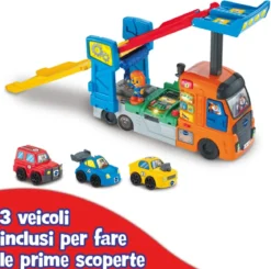vroom vroom go - maxi camion trasportatore 3 in 1