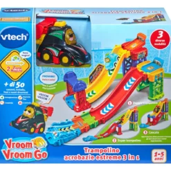 vroom vroom go - trampolino acrobazie estreme 3 in 1