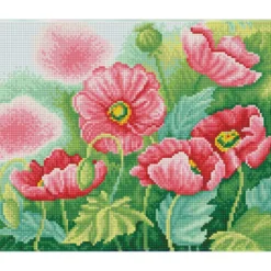 watercolor poppies - diamond dotz squares dq8.024 37x30cm