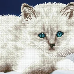 white cat - diamond dotz intermediate 49295 32x32cm