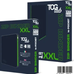 zip binder xxl - 16 tasche - 1088 carte - nero con zip verde